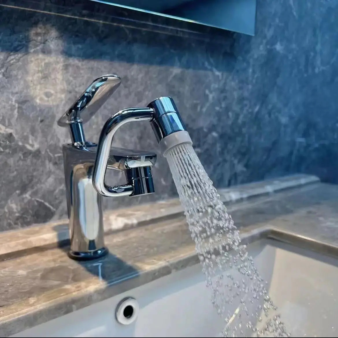 360° Rotating Faucet Extender – Stainless Steel