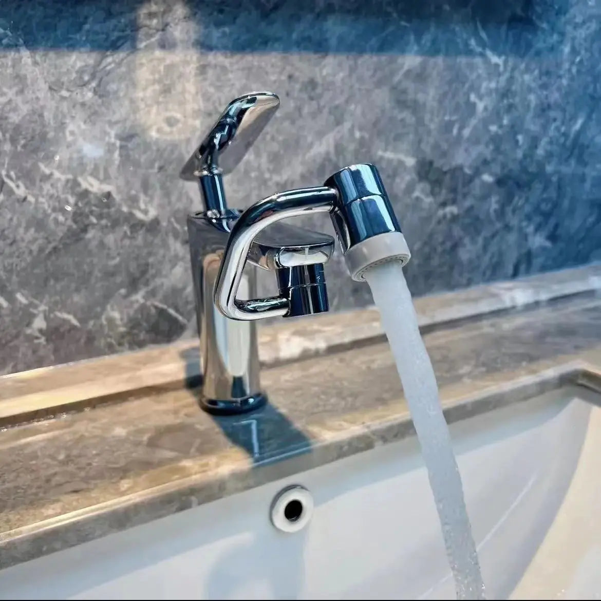 360° Rotating Faucet Extender – Stainless Steel